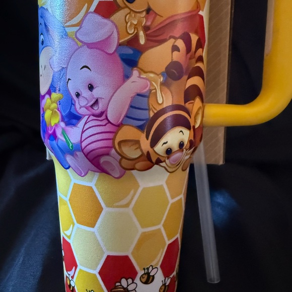 New Stanley Yellow Tumbler with Special Edition Winnie the Pooh Design 40oz - Picture 4 of 7